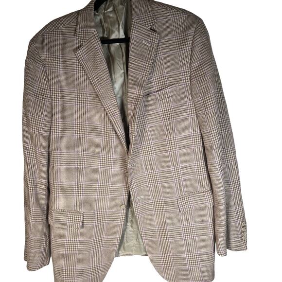 Ralph Lauren Houndstooth Silk/cotton Jacket Size 46long